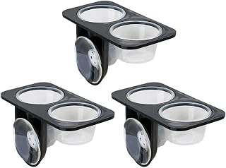 Serenable 3 PCS Reptile Amphibians Chameleon Lizard Feeding Ledge Bowls Double Dish with Suction Cup
