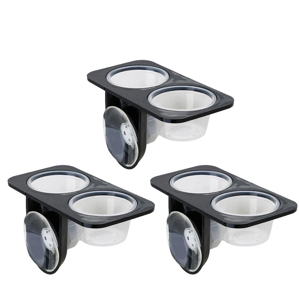 Serenable 3 PCS Reptile Amphibians Chameleon Lizard Feeding Ledge Bowls Double D