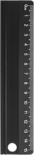 Generic Cutting Rulers 15cm Metric Aluminum Alloy Straight Ruler Thickening Frosted Measure Ruler with Non-Slip Sponge Backing for Architects Artists Designers Classroom Office, Black