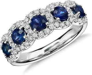 White Gold Plated White Blue Cubic Zirconia Engagement Ring Wedding Bridal Band Promise Ring Evening Party Anniversary Valentine's Day Gift Eternity Band for Women