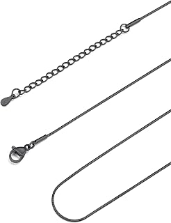 FOCALOOK Snake Chain Necklace, 1.2MM Thin Silver Chains for Women, 14K Gold Plated Stainless Steel Chain Necklace for Pendant 14 16 18 20 22 24 26 28 30 Inch
