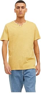 JACK & JONES JJESPLIT Men's Basic V-Neck Short Sleeve Cotton Jersey T-Shirt
