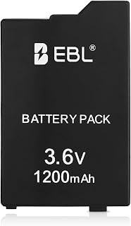 EBL 3.6V 1200mAh Lithium Battery Pack for Sony PSP 2000/3000 Console | Real 1200mAh capacity Mercury-Free, 40% Lighter Battery replacement for Sony PSP 2000/3000 consoles