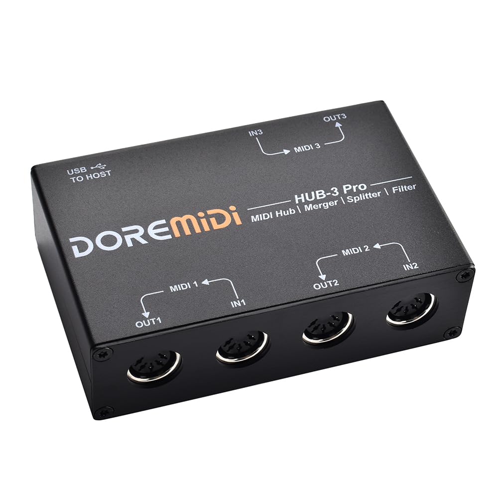 DOREMiDi MIDI HUB-3 Pro box Support MIDI Routing Filtering Merging Splitting (HU