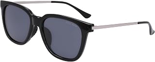 Cole Haan Women's Ladies Polarized Sunglass Rectangular, Black, 53mm, Black, 53mm