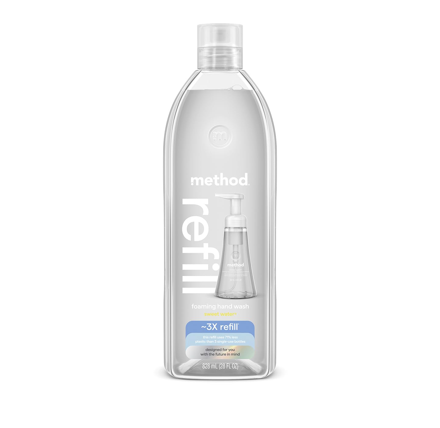 method Foaming Hand Wash Refill, Sweet Water, 28 fl oz | Refills Up to 3X, Hydra