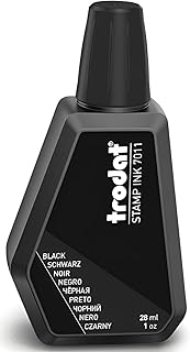 Trodat Black Ink Bottle - 28 ml - Replacement Ink For Hand Stamp Ink Pads