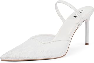 QIY Women's Pointed Toe Slingback Stiletto Pumps
