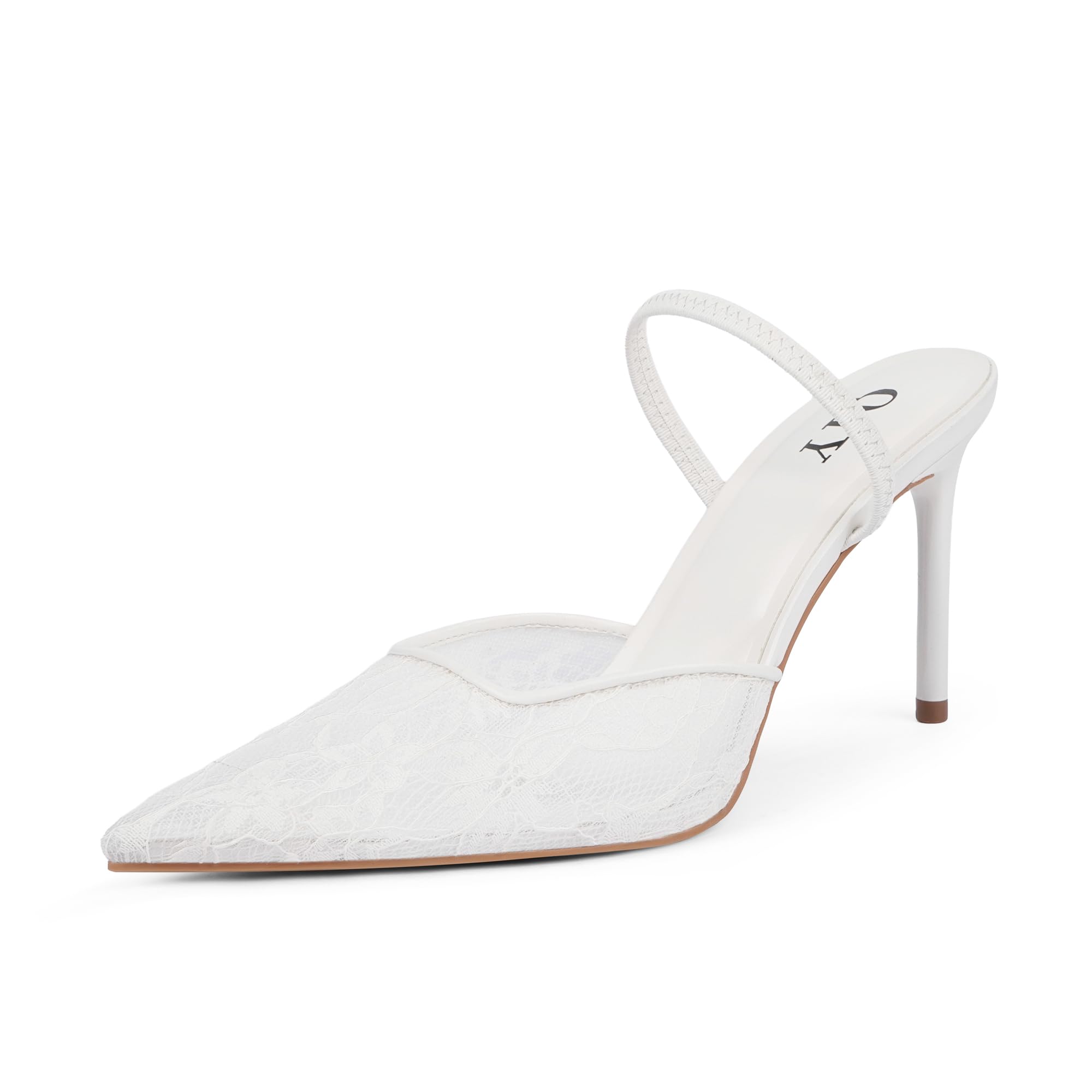 QIY Women's Pointed Toe Slingback Stiletto Pumps