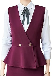 ORANDESIGNE Women's Suit Vest Formal Business Dress Sleeveless V-Neck Slim Waistcoat with Button Fashion Office Business Waistcoat Vest Jacket Outerwear