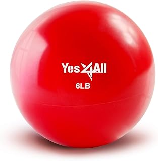Yes4All Toning Ball - Soft Weighted Medicine Ball, Weighted Balls for Fitness, Yoga, Pilates Ball 2-10lbs with Multi Colors Available