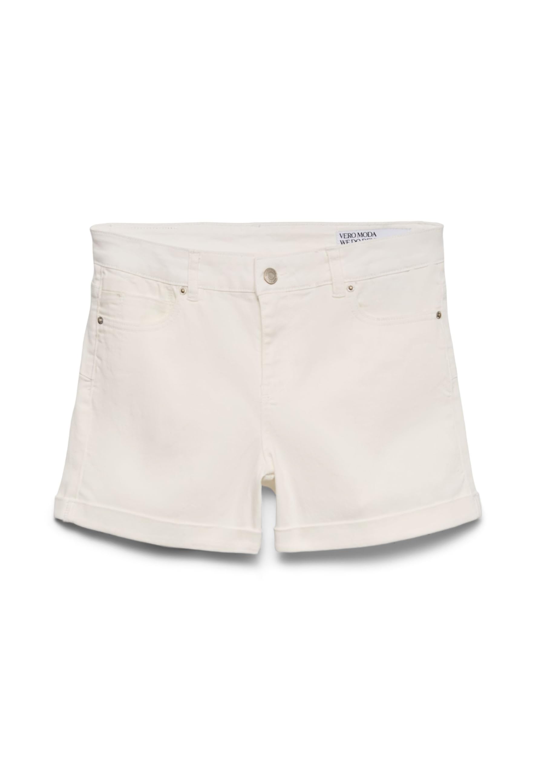 VERO MODA Rolled Hem Denim Shorts with Pockets