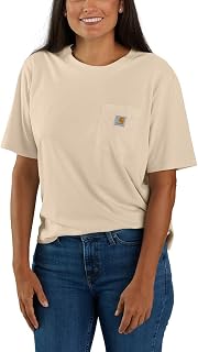 Carhartt Loose Fit Lightweight Short-Sleeve Crewneck T-Shirt Tencel Fiber Series Loose Fit T-Shirt a Maniche Corte con Tasca (Disponibile Anche in Taglie Forti) Donna (Pacco da 1)