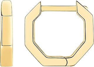 PAVOI 14K Gold Plated Chunky Huggies Earrings for Women - 925 Sterling Silver Posts Small Gold Huggie Hoop Earrings - Ultra Thick Hoops Trendy Jewelry