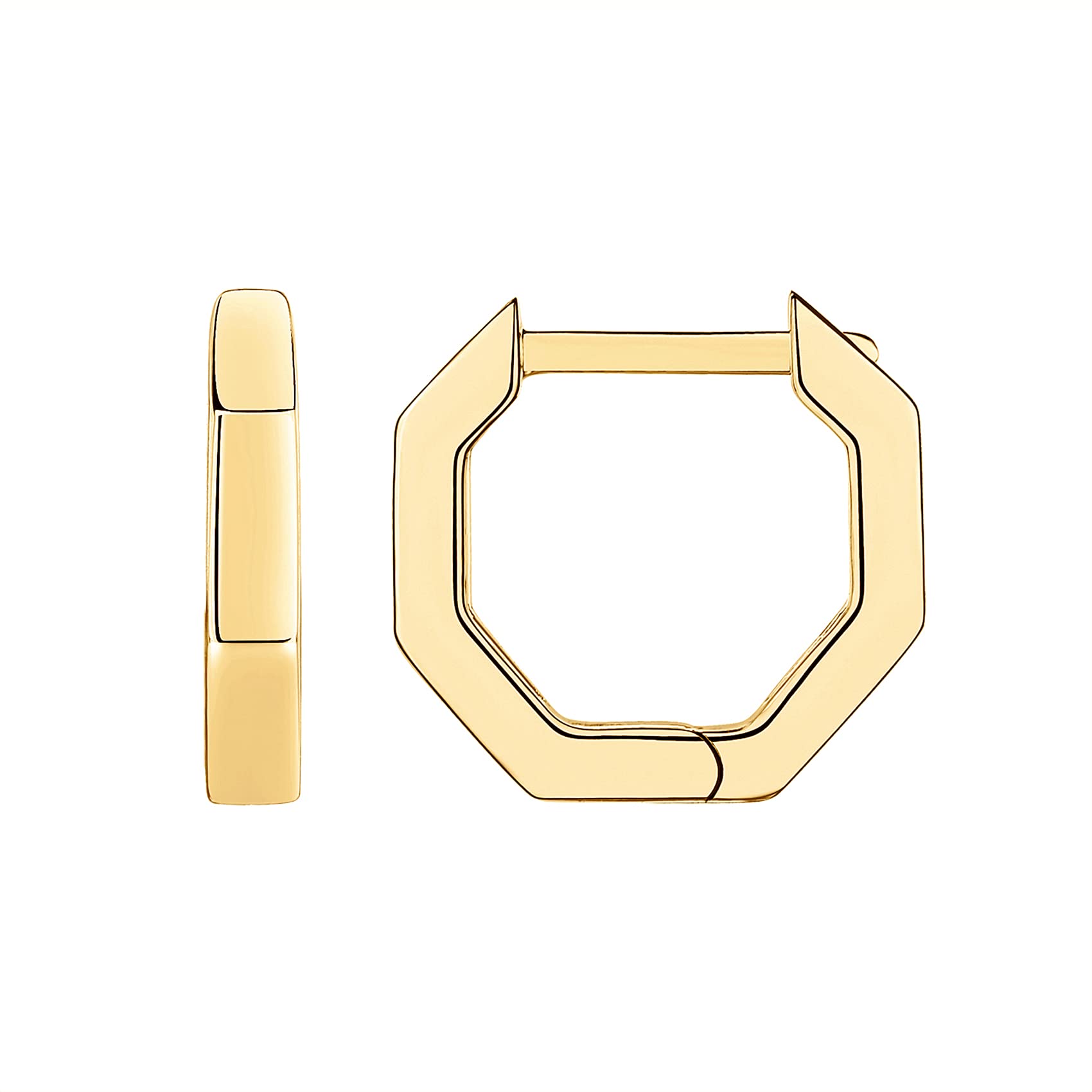 PAVOI 14K Gold Plated Chunky Huggies Earrings for Women - 925 Sterling Silver Po