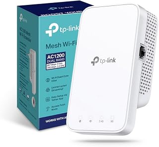 TP-Link RE330 AC1200Mbps Wi-Fi Repeater, Dual-Band, 2 Internal Antennas | WPS and Tether App, Automatic Route Selection, for HD Streaming, Online Games and Home Office in Weak Wi-Fi Rooms
