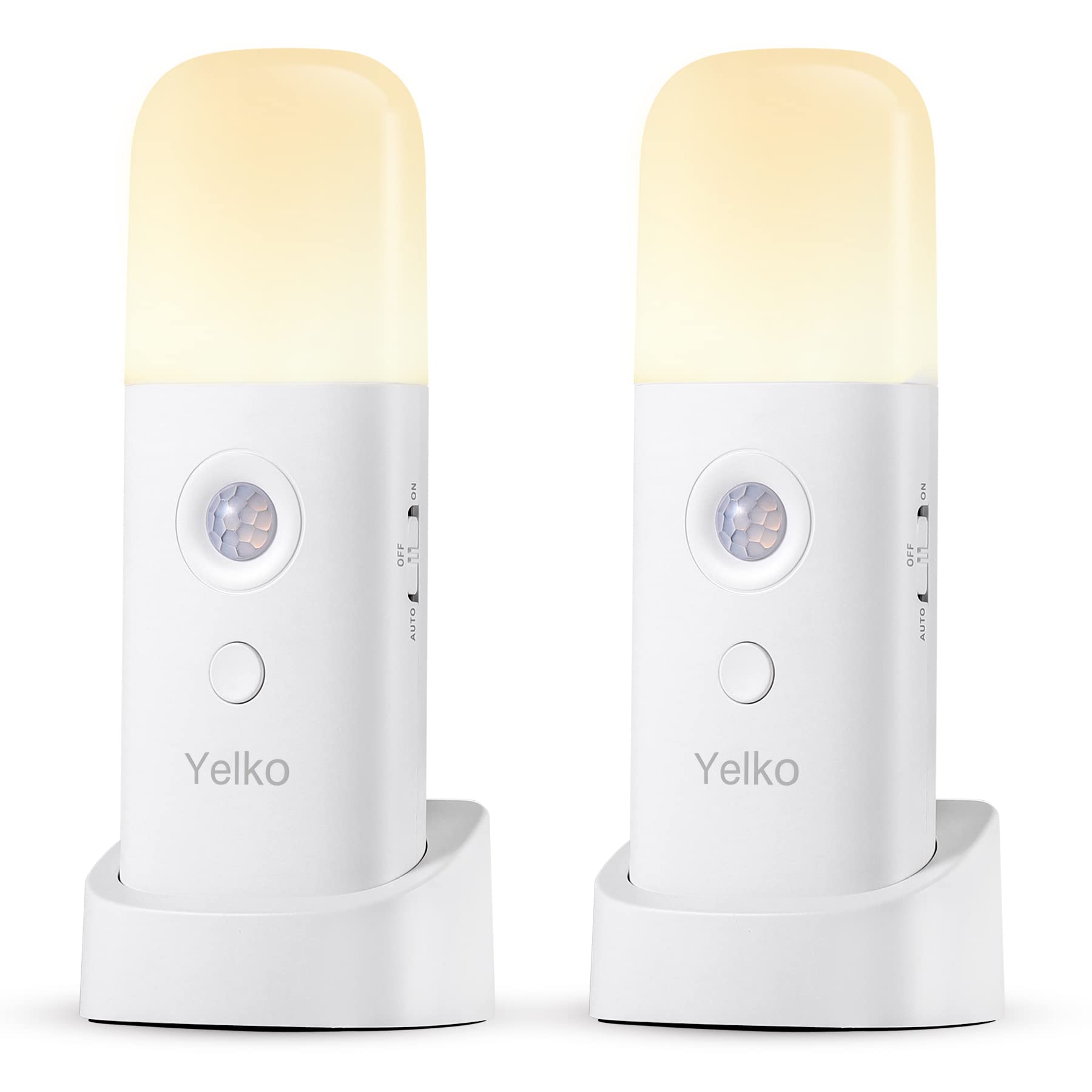 YELKO Motion Sensor Night Light Indoor, 2000mAh Battery Operated Lights, Recharg