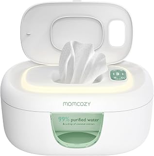 Momcozy Baby Wipe Warmer, Innovative Spring Design,Large Capacity Dispenser | Wipe Warmer with Night Light, Fast and Even Heating, 4 Adjustable Temperature Modes, Baby Shower & Registry Must-haves, Green