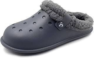 AMOJI Zuecos de invierno forrados de piel para hombre D8818, D118gris, 37 EU