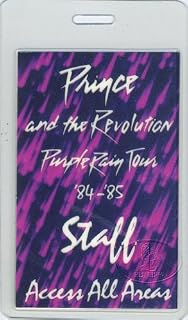 Prince 1984 Purple Backstage Laminated Backstage Pass