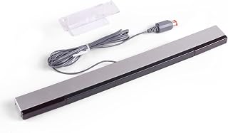 JINHEZO Replacement Wired Infrared IR Ray Motion Sensor Bar Compatible Nintendo Wii and Wii U Console (Silver/Black)