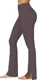 Sunzel Sunzfly - Leggings svasati da donna, a vita alta, stile casual, svasati, con controllo della pancia, Sigillo marrone., S