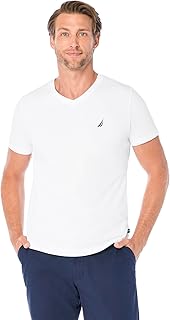 Nautica Men's Short Sleeve Solid Slim Fit V-Neck T-Shirt