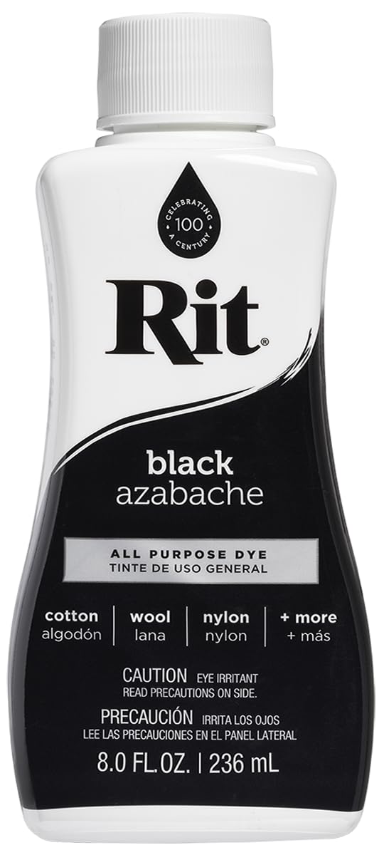 Rit Dye 88150 All Purpose Liquid Dye, Black, 8 Fl Oz