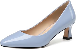 SKYSTERRY Women's Low Heel Pumps Closed Round Toe Heels