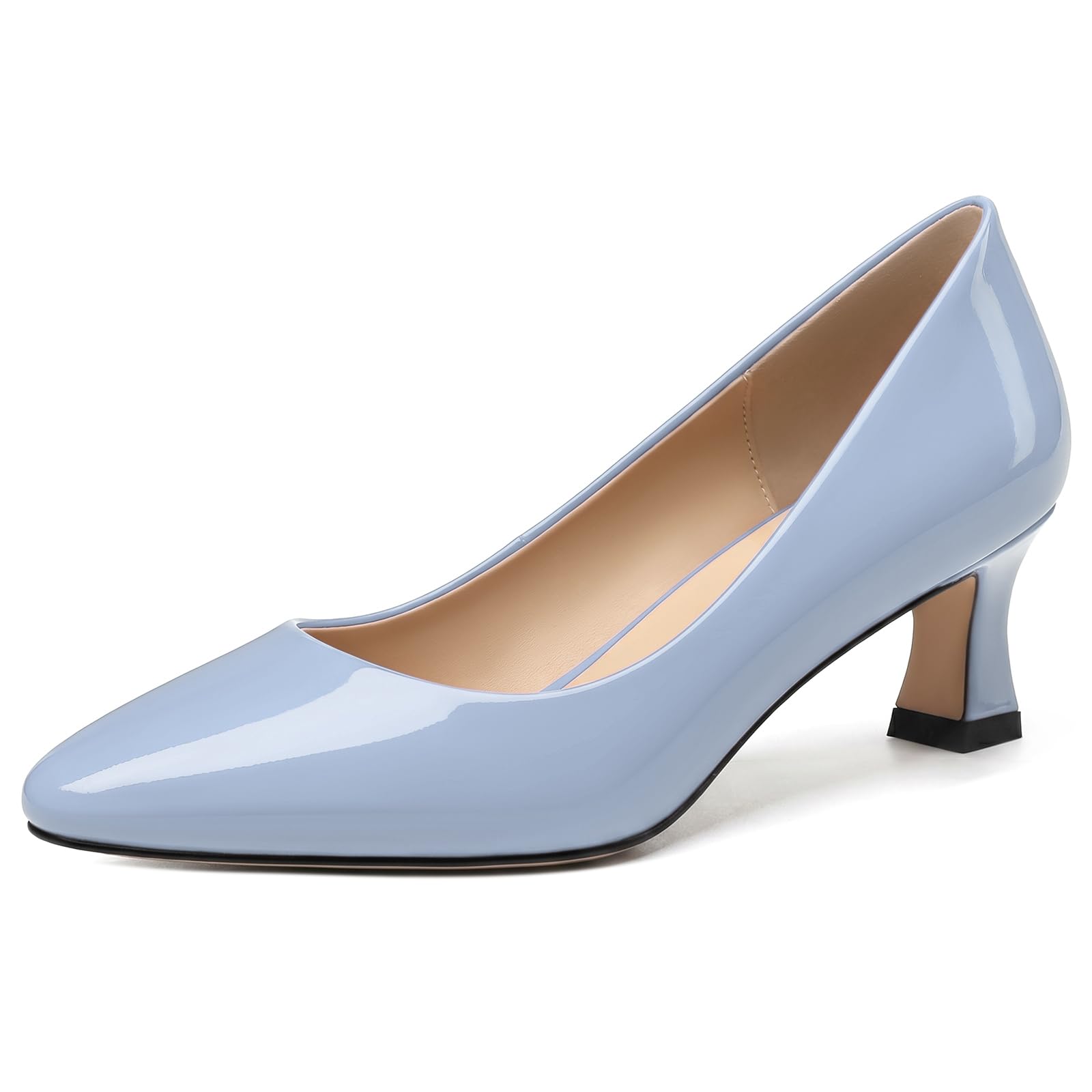 SKYSTERRY Women's Low Heel Pumps Closed Round Toe Heels