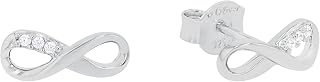 s.Oliver Orecchini a bottone in argento Sterling 925 da donna, con zirconi sintetici, argento, forniti in confezione regalo per gioielli