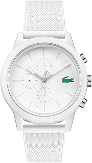 Montre analogique à Quartz Lacoste de la Collection Lacoste.12.12. avec Bracelet en Silicone à Texture Petit Piqué – Disponible pour Hommes et Femmes