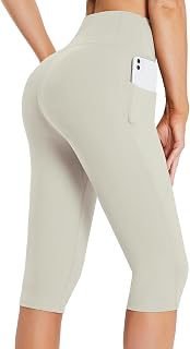 baleaf Capri Leggings for Women with Pockets Knee Length Gym Yoga Pants