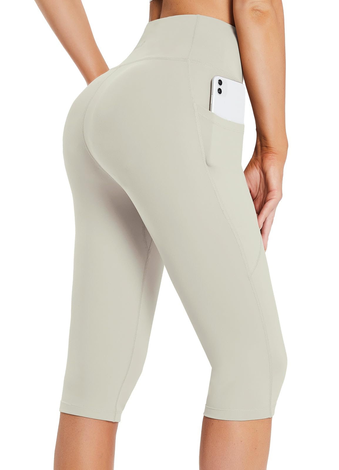 baleaf Capri Leggings for Women with Pockets Knee Length Gym Yoga Pants