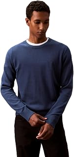 Calvin Klein Supima Cotton Solid Monogram Logo Sweater Men (Pack of 1)