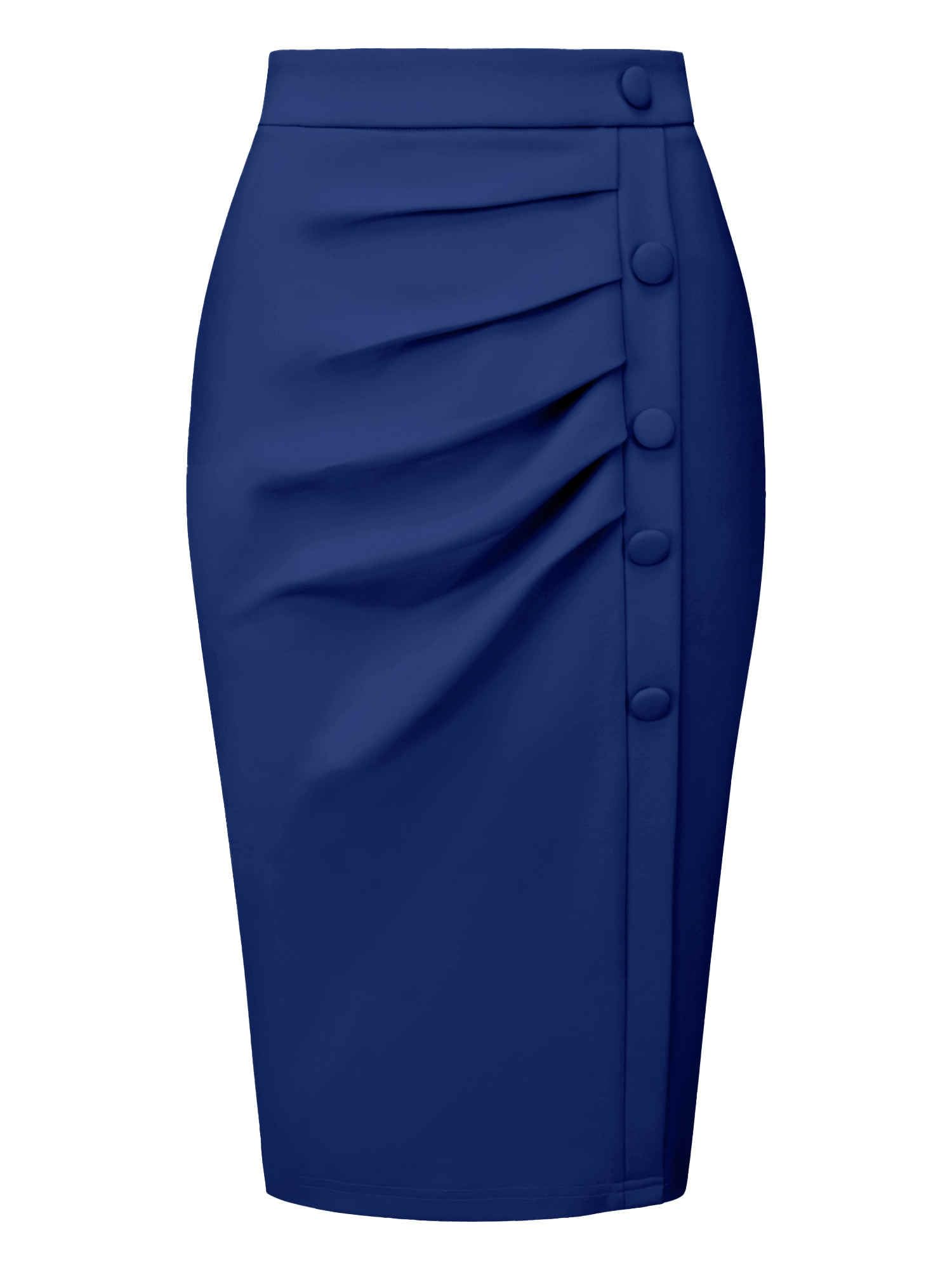 Hobemty Women's Wear to Work Pencil Skirt Elastic High Waist Ruched Bodycon Midi