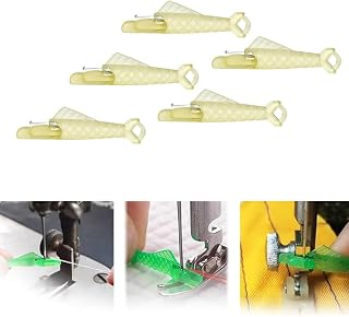 Sewing Machine Needle Threader Fish Mouth Type, Sewing Machine Needle, DIY Needle Threaders, Automatic Threading Aid Needle Threader Tool, Quick Sewing Machine Loop Needle Threaders (Yellow 5 PC)