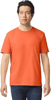 Gildan - Soft Basic Short Sleeve T-Shirt for Men - 100% Fat Cotton (XL) (Orange), orange, XL