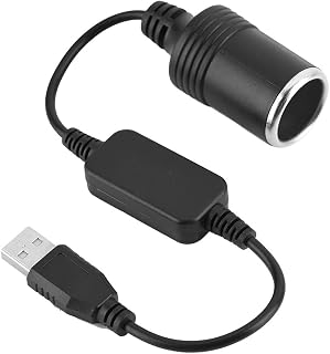 USB Port to 12V Car Cigarette Lighter Socket Converter, Car Electronics Power Adapter, USB Input 5V 2A for Driving Recorder Electronic Dog Charger