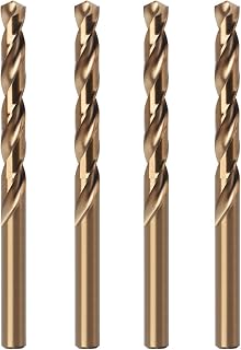 Misuyue 8% Cobalt Drill Bits, 4pc HSS M42 Metal Carbide Drill Bit Set 5mm | Twist Drill Bit for Metal Stainless Hard Steel Aluminum, Wood Drill Bits