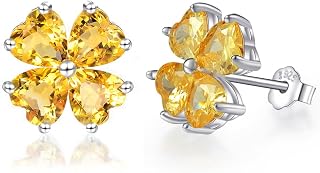 Elegant Lucky Women's Earrings, Hypoallergenic, Birthday, Popular, Four Leaf Clover, Birthstone, 925 Sterling Silver, Studs, Valentine's Day Gift, Luxury Jewelry for Women and Girls
