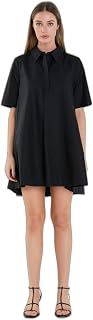 English Factory Women's A-Line Short Sleeve Shirt Dress