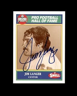 Jim Langer Signed 1990 Swell Greats Miami Dolphins Autograph