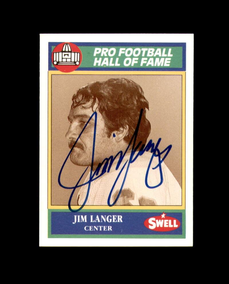 Jim Langer Signed 1990 Swell Greats Miami Dolphins Autograph