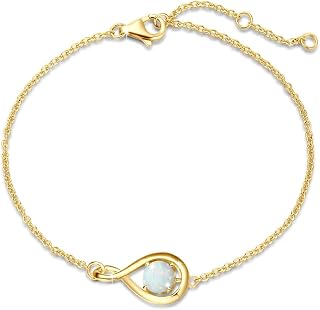 FANCIME 925 Sterling Silver Infinity Birthstone Bracelets for Women