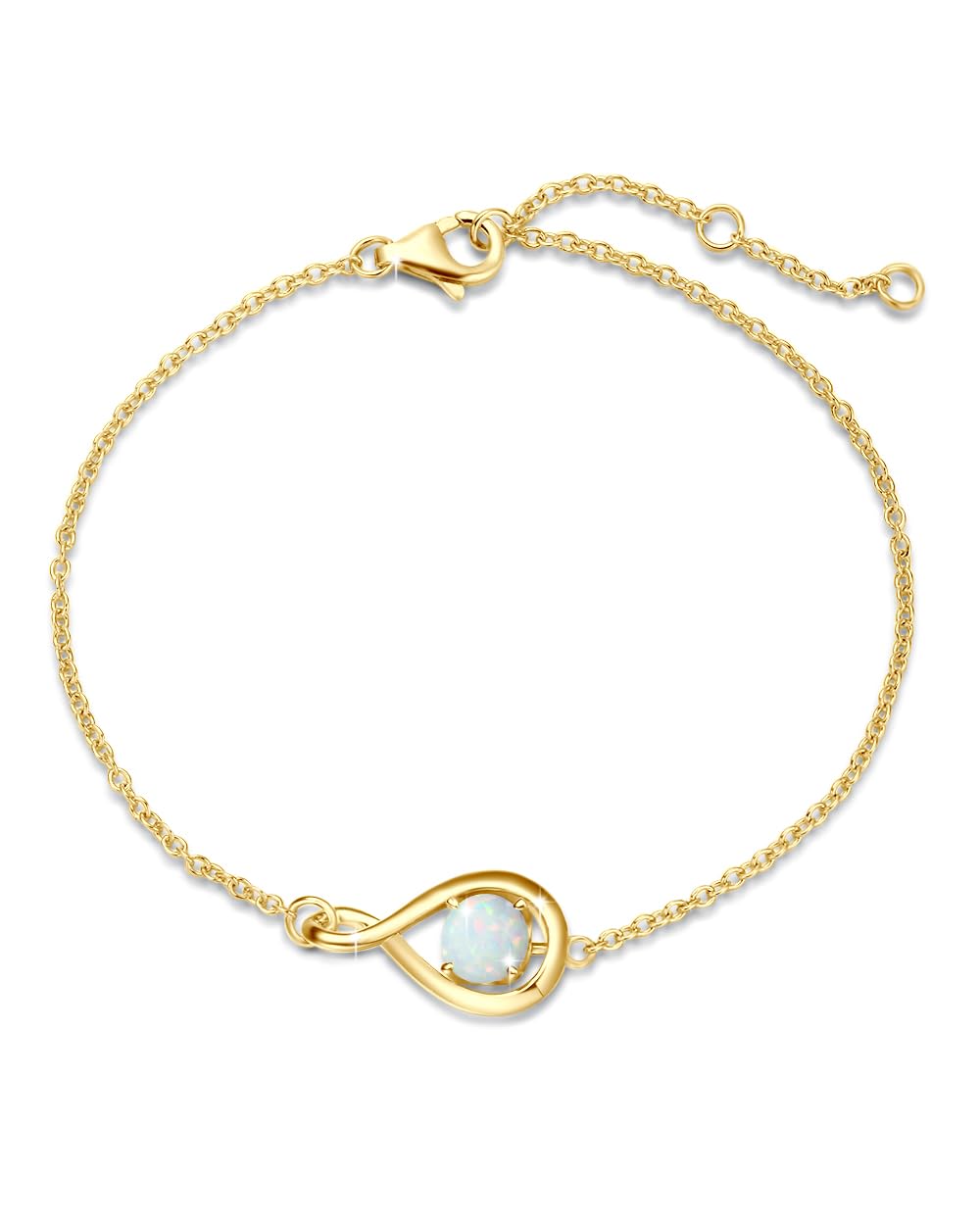 FANCIME 925 Sterling Silver Infinity Birthstone Bracelets for Women