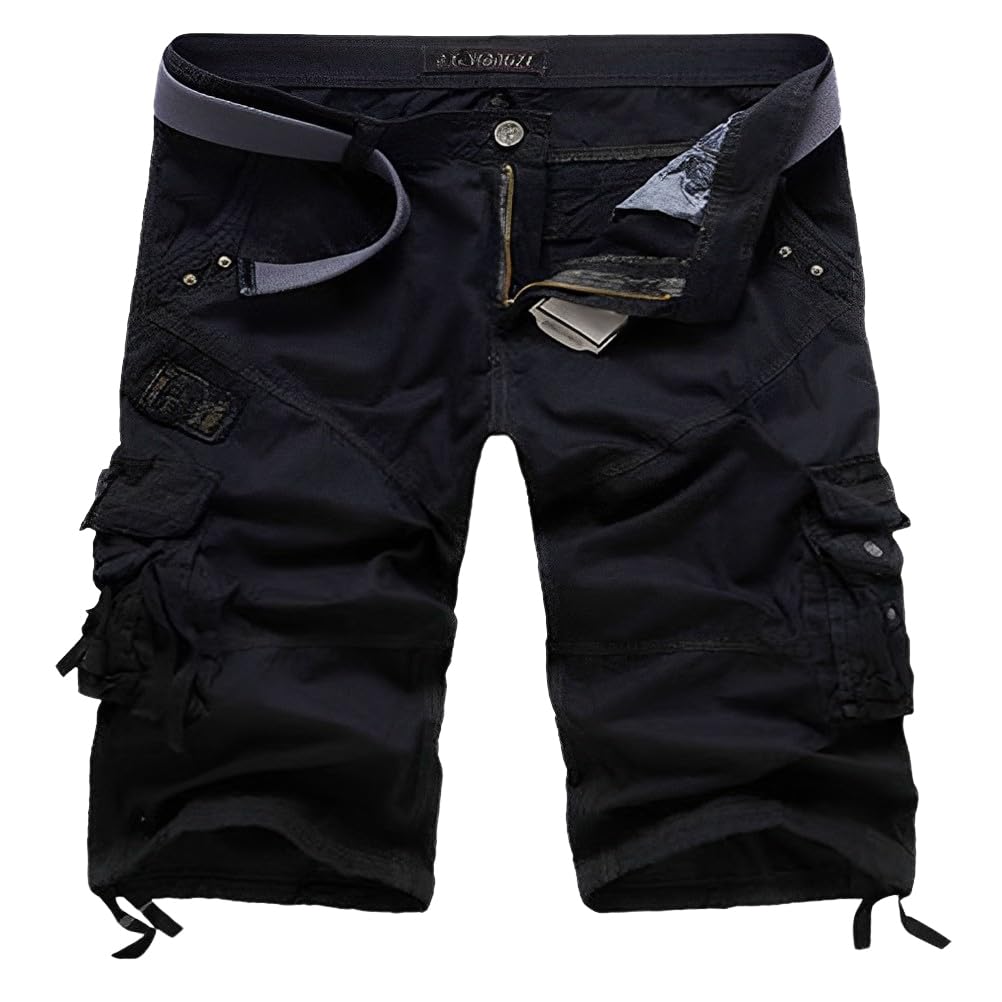 Cargo Shorts for Men Multi Pockets 3/4 Pants Solid Color Casual Sports Shorts Be
