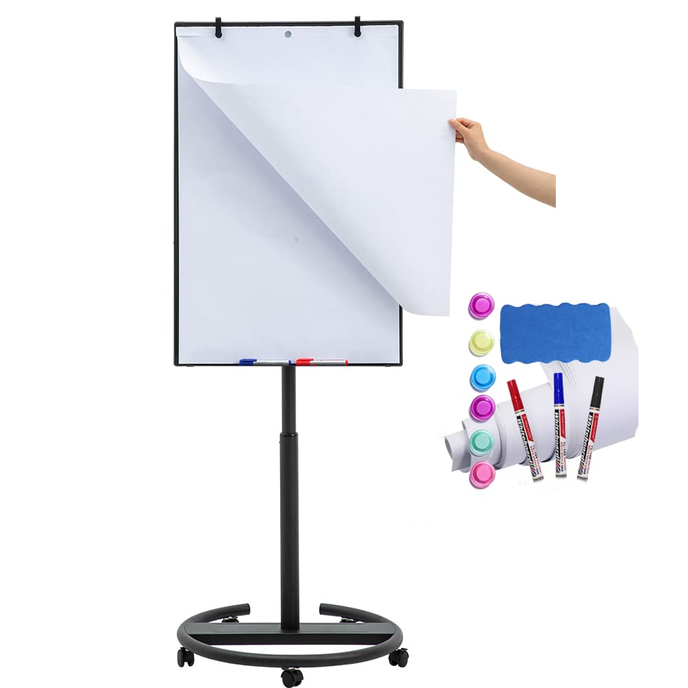 Mobile Magnetic Whiteboard on Wheels, Stable Dry Erase Easel Stand, 36x24 | Roll