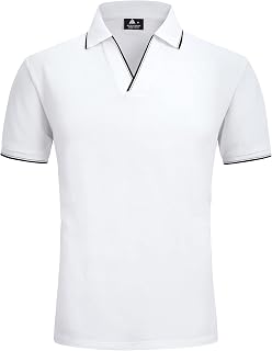 V VALANCH Mens Polo Shirts Short Sleeve Moisture Wicking Casual Athletic Golf Tennis Collared Shirts