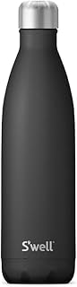 S'well Reusable Stainless Steel Water Bottle, Onyx Water Bottle, Triple Insulated and Leak Proof Bottle for Hot & Cold Drinks up to 48 Hours Cold/24 Hours Hot